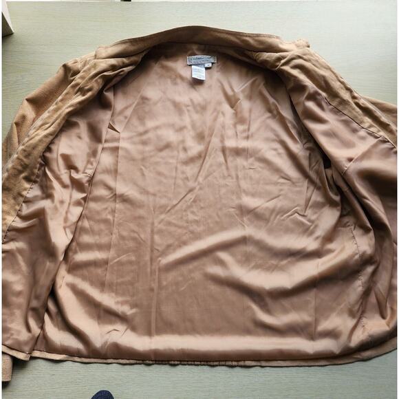 JACKET-COLDWATER CREEK-Faux Suede-Tan-Ruffled-Light Weight-Lined-MED - Picture 7 of 16